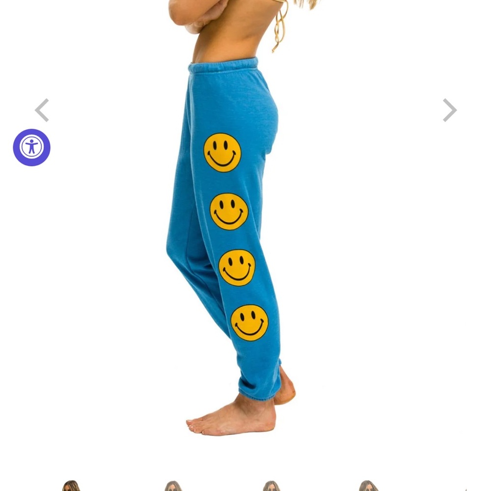 Aviator Nation SMILEY 2 SWEATPANTS - OCEAN size M